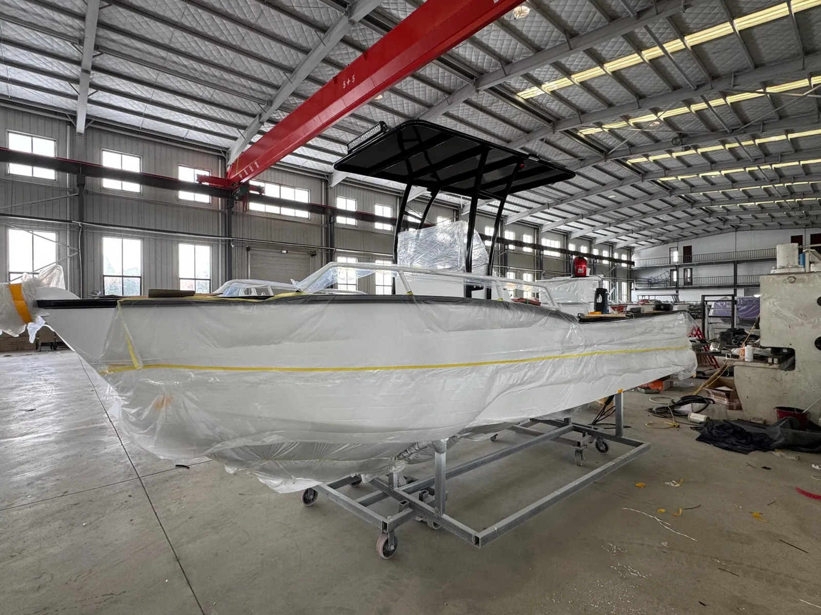 Ninja 18 New Zealand interior outfitting - fuel tank and piping installation